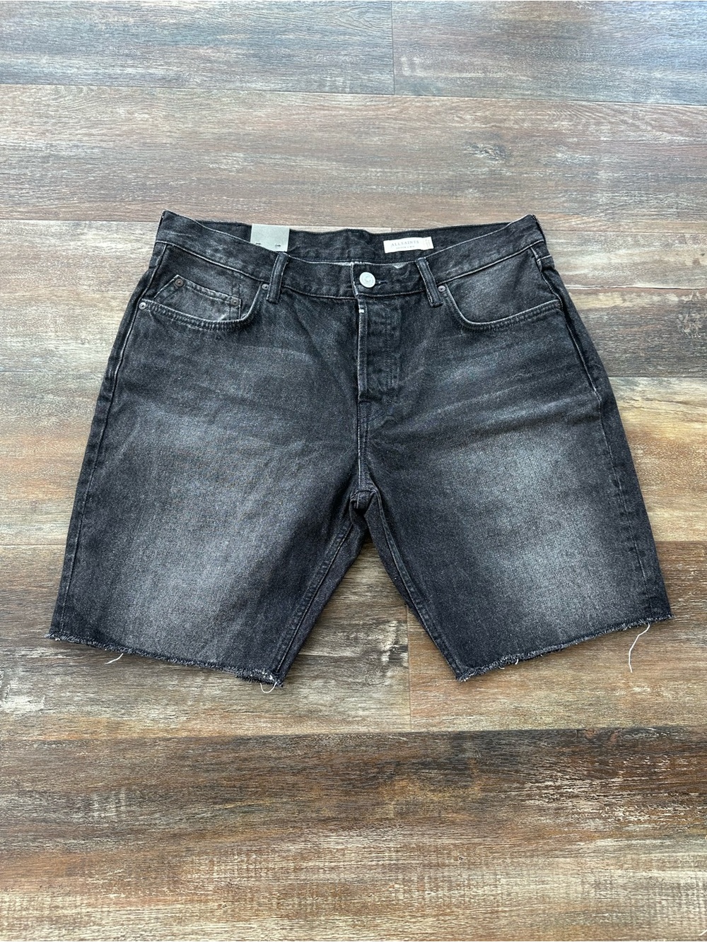 AllSaints Switch Raw Hem Denim Shorts Size 36